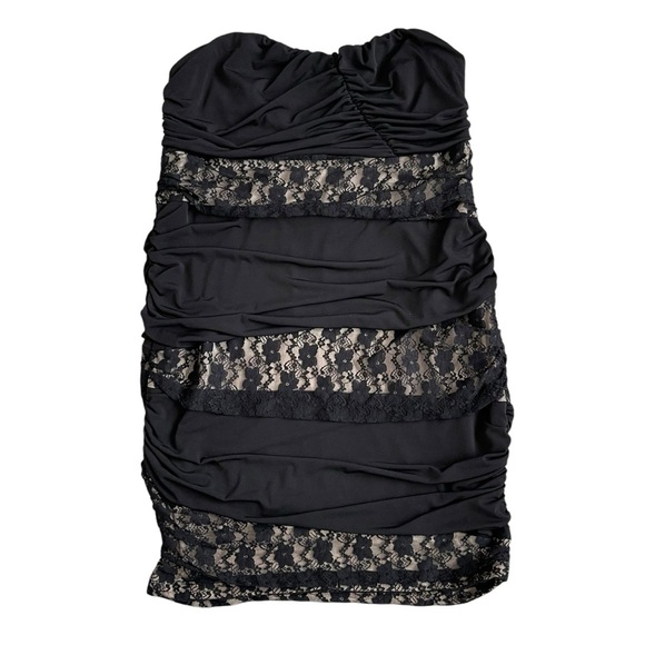 Torrid Strapless Dress Women’s Plus Size 2 Black Sweetheart Neckline Lace Ruched - Picture 1 of 10